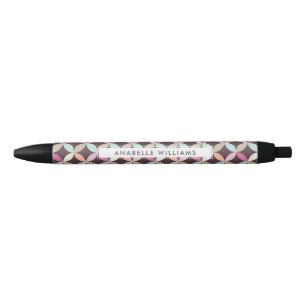 Fun Colorful Geometric Pattern Zwarte Inkt Pen