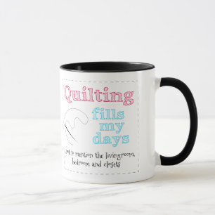 Fun Colorful Gift "Quilting vult my days" Mok