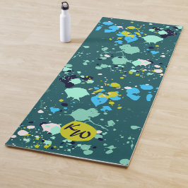 Fun Colorful Green Splatter Indrainhoofdsteden Yogamat
