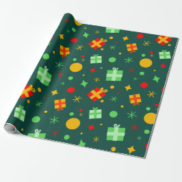 Fun Colorful Kerstpatroon Cadeaupapier