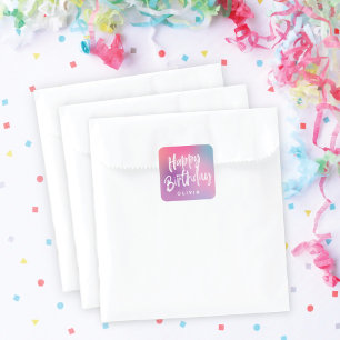 Fun Colorful Modern Sweet Sixteen Birthday Party Vierkante Sticker