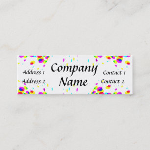 Fun, Colorful Party Confetti Mini Visitekaartje