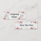 Fun, Colorful Party Confetti Mini Visitekaartje (Voorkant / Achterkant)