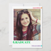 Fun Colorful Photo Afstuderen Kaart (Voorkant)