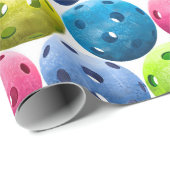 Fun Colorful Pickleballen Cadeaupapier (Rol Hoek)