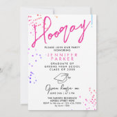 Fun Colorful Pink Grad Double Invitation photo (Dos)