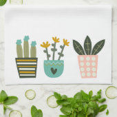 Fun Colorful Planten Cactus Theedoek (Gevouwen)