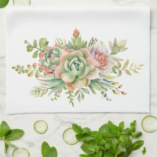 Fun Colorful Planten Succulent Kitchen Towel Theedoek