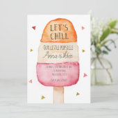 Fun Colorful Popsicle Birthday Invitation Kaart (Staand voorkant)