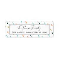 Fun Colorful Rain Drop Pattern Return Address