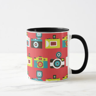 Fun Colorful Retro Lomo Cameras Pattern Mok