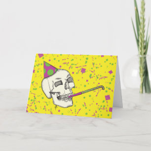 Fun Colorful Skull Birthday-kaart Kaart