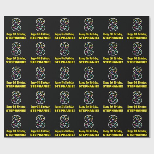 Fun Colorful Stars Pattern 8 Cadeaupapier (Vlak)