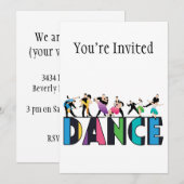 Fun & Colorful Striped Dancers Dance Kaart (Voorkant / Achterkant)