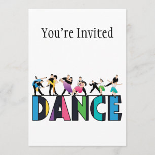 Fun & Colorful Striped Dancers Dance Kaart