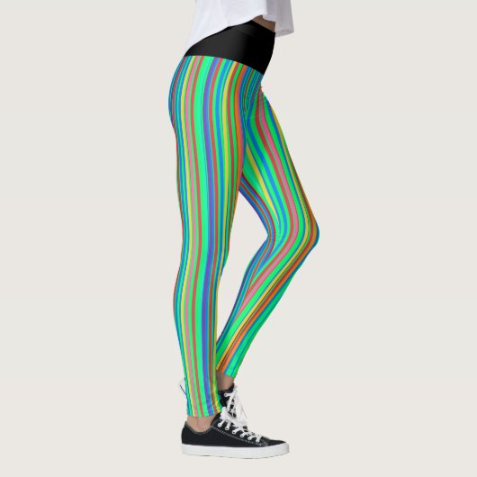 Fun Colorful Stripes Pattern Leggings (Rechts)