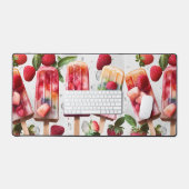 Fun Colorful Summer Popsicle & Strawberries (Clavier et souris)