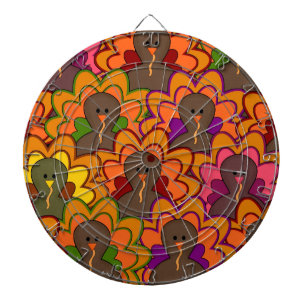 Fun Colorful Thanksgiving Turkeys Dartbord