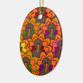 Fun Colorful Thanksgiving Turkeys Keramisch Ornament (Links)