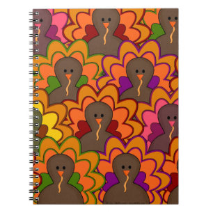 Fun Colorful Thanksgiving Turkeys Notitieboek