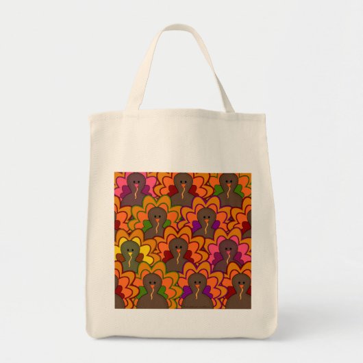 Fun Colorful Thanksgiving Turkeys Tote Bag (Voorkant)