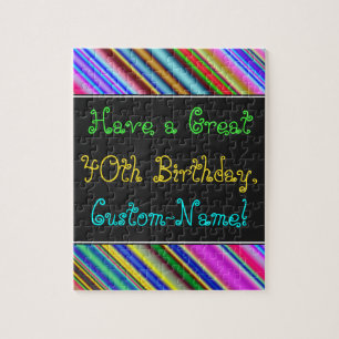 Fun, Colorful, Whimsical 40th Birthday Puzzle