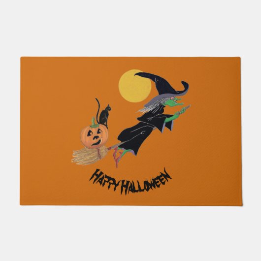 Fun Colorful Witch Halloween Deurmat (Voorkant)