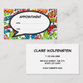 Fun Comic Book Discours Bubble Carte de rendez-vou (Devant / Derrière)