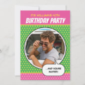 Fun Comic Style Any Age Birthday Party BBQ Kaart (Voorkant)