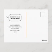 Fun Comic Style Moving House Custom Photo Blue Briefkaart (Achterkant)