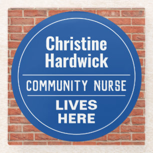 Fun Community Nurse Wall Plaque Style Glazen Onderzetter