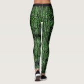 Fun Computer Data Matrix Code Green Yoga Leggings (Achterkant)