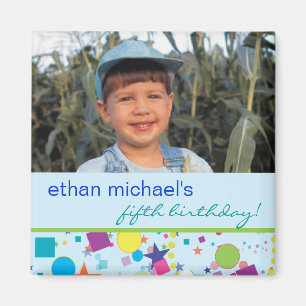 Fun Confetti Birthday Photo Magnet Magneet