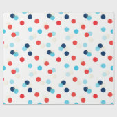FUN CONFETTI SPOTS verjaardag cadeau rood blauw go Cadeaupapier (Vlak)