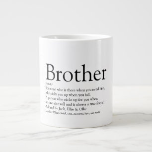 Fun Cool Black en White Best Brother Definition Extra Grote Beker