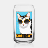 Fun Cool Cat Blikvorm Glas (Voorkant)