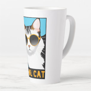 Fun Cool Cat Latte Mok