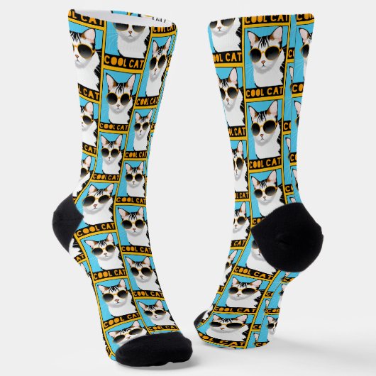 Fun Cool Cat Sokken (Gebogen)
