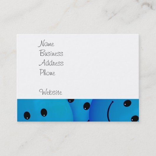 Fun Cool Happy Blue Facks Visitekaartje (Voorkant)