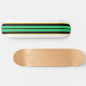 Fun Cool Mint Green White Racing Stripes Skateboard (Horizontaal)