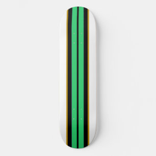Fun Cool Mint Green White Racing Stripes Skateboard