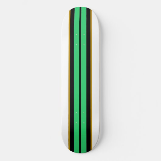 Fun Cool Mint Green White Racing Stripes Skateboard (Voorkant)