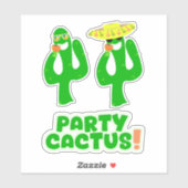 Fun Cool Party Cactus Set Stickers (Feuille)