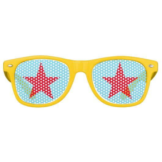 Fun Cool Star Custom Birthday Party Swag Shades Retro Zonnebril (Voorkant)