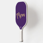 Fun Cool Vibrant Elegant Dark Paars "Mam" Script Pickleball Paddle (Links)