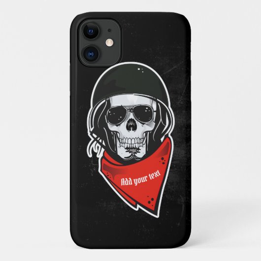 Fun coole motorschedel met helm, zonnebril, Case-Mate iPhone case (Achterkant)