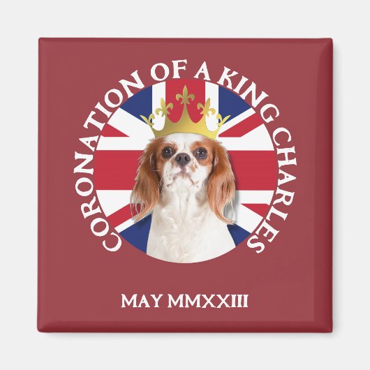 Fun CORONATION OF A King Charles Spaniel Magneet (Voorkant)