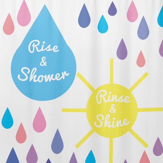 Fun Couleur Soleil et Pluie rideaux de douche avec