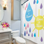 Fun Couleur Soleil et Pluie rideaux de douche avec