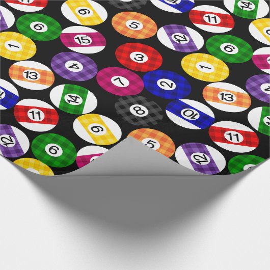 Fun Country Style Checkered Billiards Pattern Cadeaupapier (Hoek)